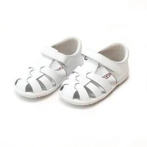 NEW ANGEL BABY boy's mack leather fisherman sandal - baby in white